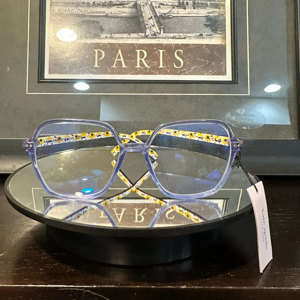 Kate Spade Zetta/BB Rectangular Reading Glasses, Blue Blockers - Picture 3 of 13